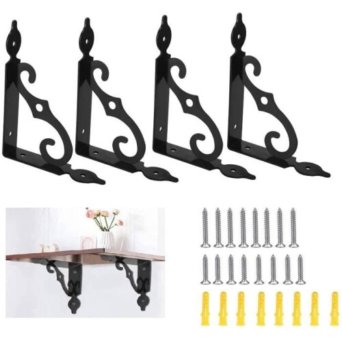 Fixing Bracket - Black - Pack of 4 - 140x110mm - Iron - Multifunctional