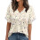 Damen-Sommer-Oberteil mit V-Ausschnitt und-Beige L 1