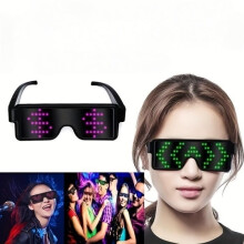 LED Light-Up Glasses, 8 Light Modes, USB Rechargeable LED Glasses for Raves, Cosplay, Parties