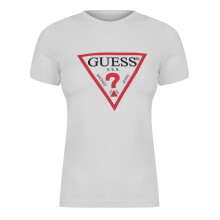 (8 UK, Pure White) Guess Womens/Ladies Logo Cotton T-Shirt