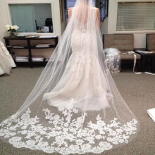 Bridal veil - Noiva - 3 meters - White - Tulle - Lace
