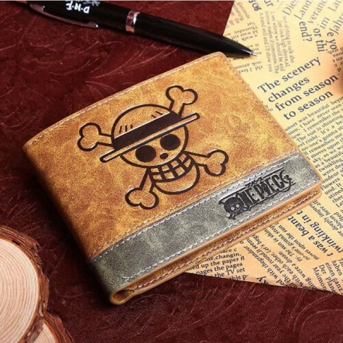 Wallet - ONE PIECE - Brown Leather - 9.5 x 12 cm - Soft - Snap Closure