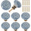 Door knobs - Vintage - 8 pieces - Ceramic - Floral pattern - 34mm 1