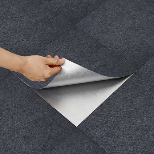 Living And Home (Dark Grey, 30x30cm) 20pcs Polyester Self Adhesive Carpet Tiles 1