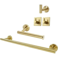 Set of 5 bathroom accessories in thickened SUS304 stainless steel towel rack