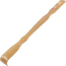 48cm Wooden Bamboo Scratch Back Rack Body Massager, Back Massager with Massage Roller Beige