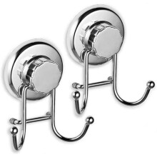 Powerful Vacuum Suction Cup Hook Holder, Stainless Steel Hooks for Bathroom and Kitchen, Towel Rack