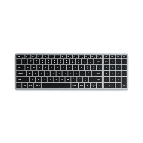 Satechi Slim X2 Bluetooth Backlit Keyboard with Numeric Keypad – Illuminated Keys & Multi-Device Sync – for M2/ M1 MacBook Pro/Air, M2/ M1 iPad
