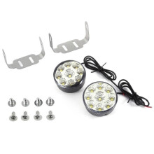 Dioche pyöreät DRL-päiväajovalot valkoiset, 2X valkoiset auton 9-SMD LED-päiväajovalot sumuvalot moottoripyörän takavalojen polttimot