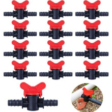 20 Pieces Irrigation Drip Stop Valve, Straight Drip Valve, 16PE Line Stop Valve, Quality Barbed Ball Valve