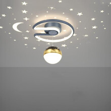 Plafonnier Lune et Étoiles, LED 24 W à intensité variable, pour chambre d'enfant, couloir, salle de bain, bleu moderne