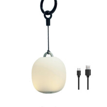 Wiederaufladbare LED-Campinglampe mit einstellbarer Helligkeit und Aufhängeseil für Zelt und Rucksack