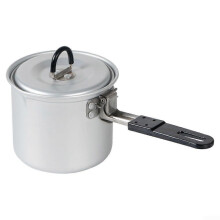 Campingtopf 770 ml, leichtes Aluminium, mit klappbarem, hitzebeständigem Griff für Wanderungen