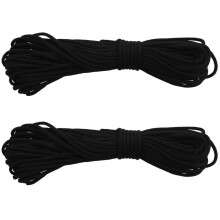 2 cuerdas de nailon de 5 mm de diámetro para tiendas de campaña, color negro, 15 metros de cuerda de sujeción para camping al aire libre.