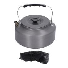 Aluminium-Kaffeekanne für Camping und Outdoor-Aktivitäten mit abnehmbarem Griff, 1,6 l Fassungsvermögen, robuster Aluminiumkessel für Picknicks