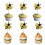 Bee-shaped cake toppers glitter star 12 pcs 2