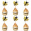 Bee-shaped cake toppers glitter star 12 pcs 3