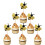 Bee-shaped cake toppers glitter star 12 pcs 4