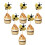Bee-shaped cake toppers glitter star 12 pcs 5