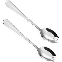 2-teiliges Edelstahl-Spork-Set, Campingbesteck mit langem Griff für Wandern, Outdoor-Aktivitäten, Reisen und Büro