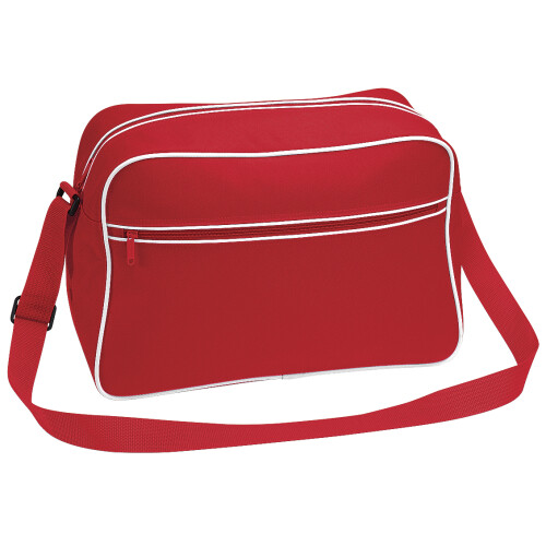 BagBase (One Size, Classic Red/White) Bagbase Retro Adjustable Shoulder Bag (18 Litres)