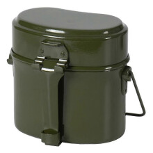 Green Metal Camping Lunch Box Canteen Pot Cup Set for Picnic Travel Outdoor Cooking