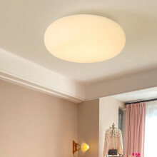 Plafonnier LED rond, couleur laiteuse, 30 cm, pour chambre d'enfant, couloir de style nordique, salon, salle à manger, décoration intérieure