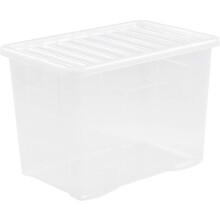 Wham 4 Pack, 80 Litre Storage Boxes, Clear