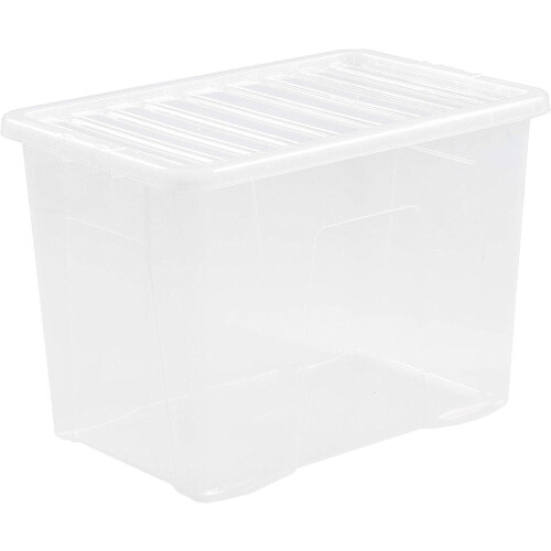Wham Wham 4 Pack, 80 Litre Storage Boxes, Clear