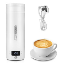 TTLIFE Pieni sähköinen matkavedenkeitin 500 ml, 300 W kannettava minikokoinen ruostumattomasta teräksestä valmistettu vesimuki, jossa