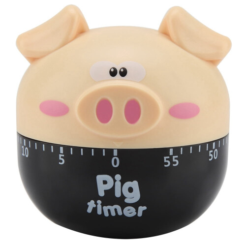 Mechanical Pig Kitchen Timer, ABS, 1–55Min