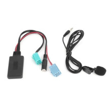 Hililand AUX-sovitin Renaultille, 6-nastainen Bluetooth-autostereoiden AUX-IN-äänikaapelisovitin mikrofonilla