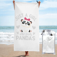 Telo mare Panda 31x63 pollici (79x160 cm) Parte anteriore in poliestere, parte posteriore in cotone