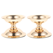 Conjunto de 2 castiçais de ferro dourado