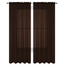 Conjunto de 2 painéis de cortina de poliéster transparente