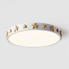 Petit plafonnier pour chambre d'enfant, blanc, motif étoile en bois, salon et cuisine