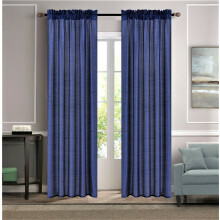 Tende in finta seta con passante per asta, 140 cm di larghezza x 213 cm di lunghezza (set da 2)