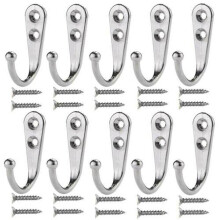 Lot de 10 petits crochets en alliage de zinc - Noir, 41 x 12 x 23 mm
