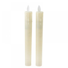 2 st LED-koniska ljus 21 cm flamlösa elfenben