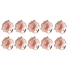 Ronds de serviette en or rose pour serviettes en tissu – Lot de 10