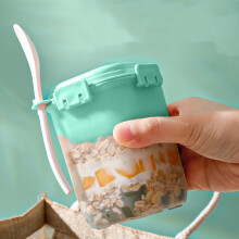 Portable Oatmeal Cup with Spoon and Lid