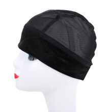 2-in-1-Samt-Wig-Grip-Kappe, verstellbar, breit, schwarz