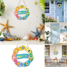 Panneau de bienvenue en forme de tongs – Décoration de plage en bois pour porte ou