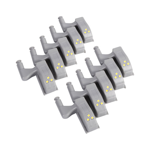 Éclairage LED pour armoire à charnière – 10 pièces, blanc chaud/froid, ABS,