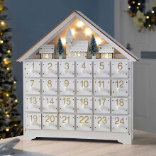 Calendrier de l'Avent en bois avec boîte lumineuse