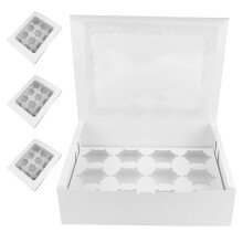 Fehér papír cupcake doboz, 12 db-os, 32,5 x 25 x 9 cm