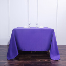 Lila quadratische Tischdecke aus Polyester, 90 x 90 Zoll