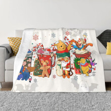 Flanelová fleecová deka Medvídek Pú 152 cm x 132 cm