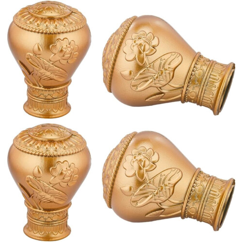 Guldfärgade gardinstänger i plast – 4-pack, 27,8 mm innerdiameter
