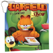 Tenda da doccia Garfield in poliestere impermeabile con 12 ganci